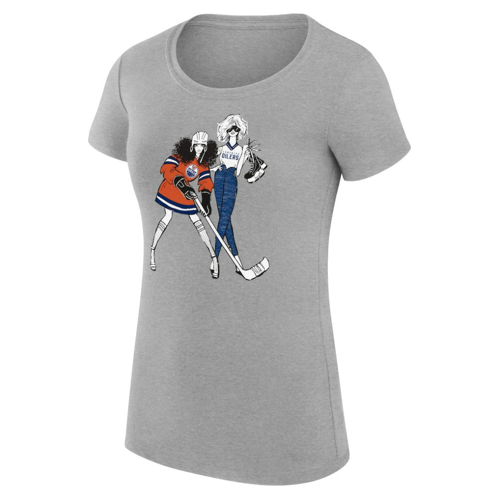 Edmonton Oilers G-III 4Her by Carl Banks Women's Super-Slim Fit Lightweight Hockey Girls T-Shirt - Heather Gray | NHL online