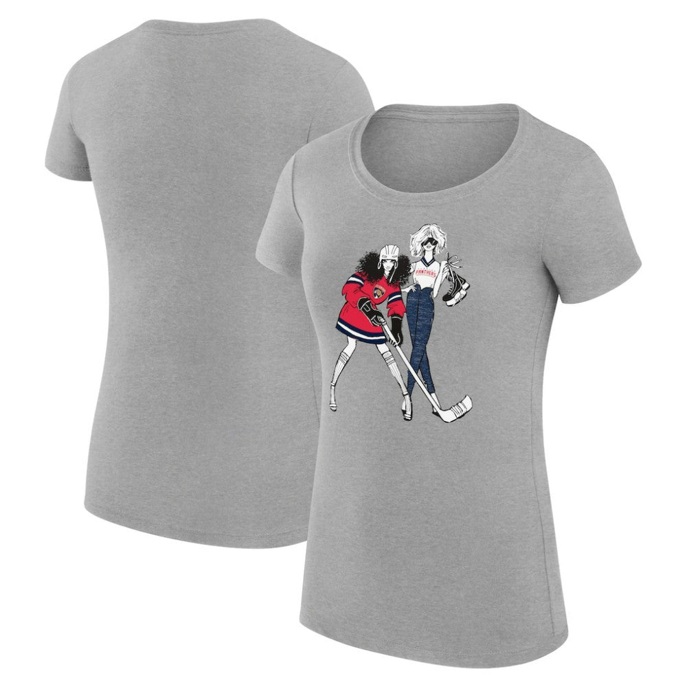 Florida Panthers G-III 4Her by Carl Banks Women's Super-Slim Fit Lightweight Hockey Girls T-Shirt - Heather Gray | NHL discount