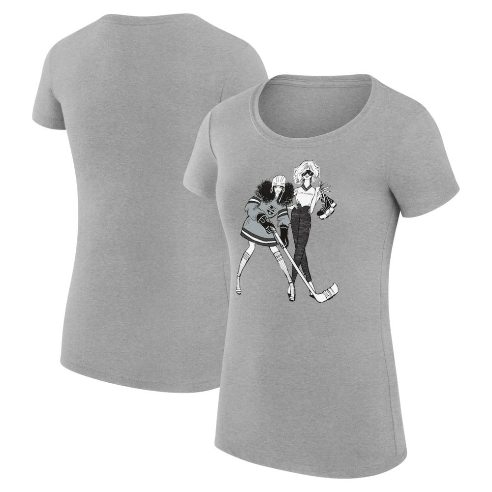 Los Angeles Kings G-III 4Her by Carl Banks Women's Super-Slim Fit Lightweight Hockey Girls T-Shirt - Heather Gray | NHL discount