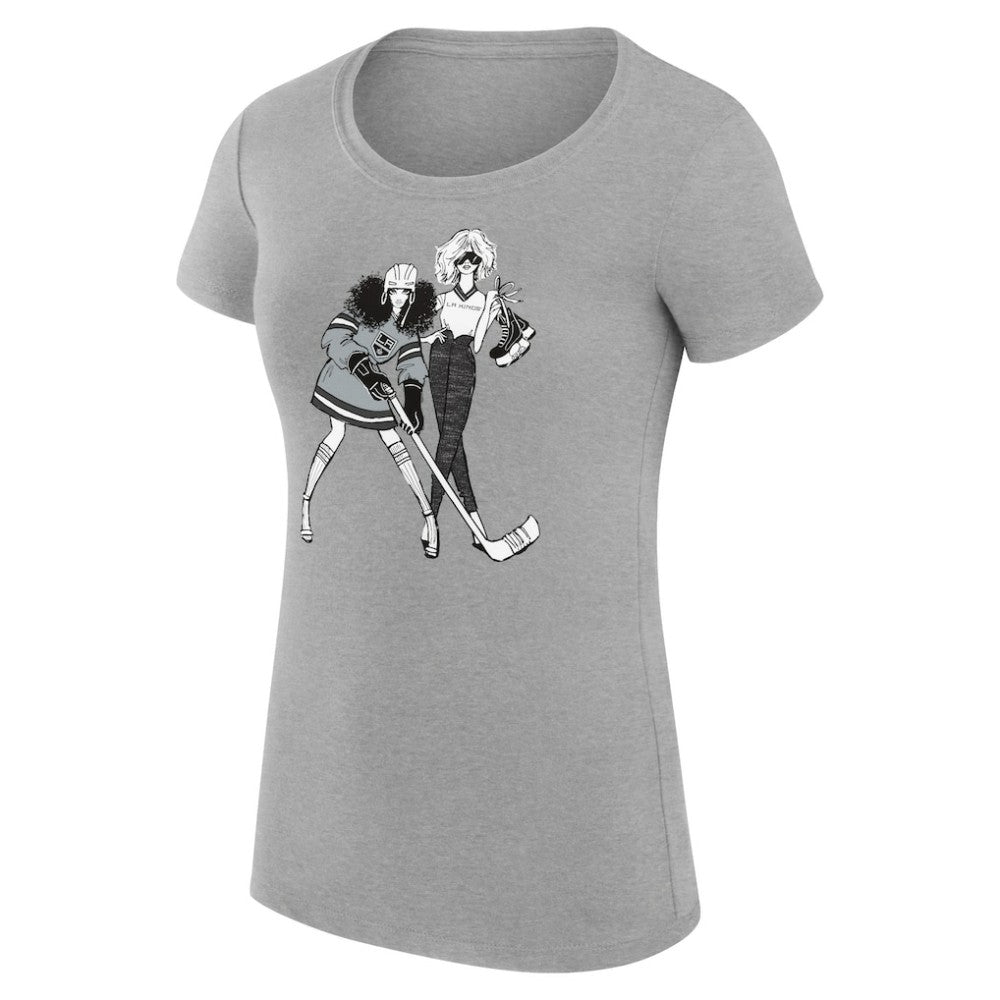 Los Angeles Kings G-III 4Her by Carl Banks Women's Super-Slim Fit Lightweight Hockey Girls T-Shirt - Heather Gray | NHL discount
