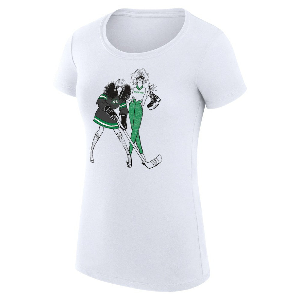 Dallas Stars G-III 4Her by Carl Banks Women's Super-Slim Fit Lightweight Hockey Girls T-Shirt - White | NHL online