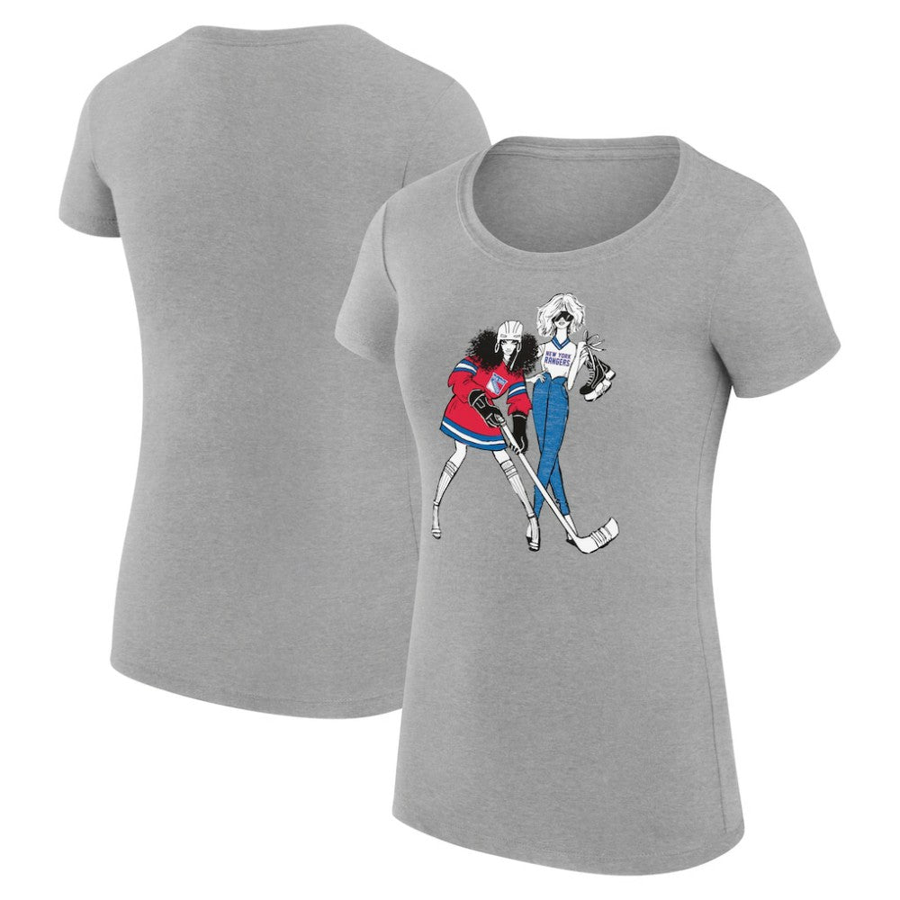 New York Rangers G-III 4Her by Carl Banks Women's Super-Slim Fit Lightweight Hockey Girls T-Shirt - Heather Gray | NHL discount