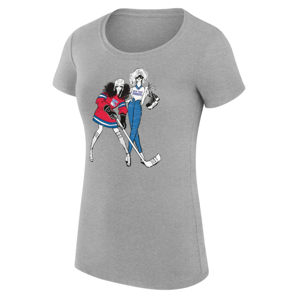 New York Rangers G-III 4Her by Carl Banks Women's Super-Slim Fit Lightweight Hockey Girls T-Shirt - Heather Gray | NHL discount