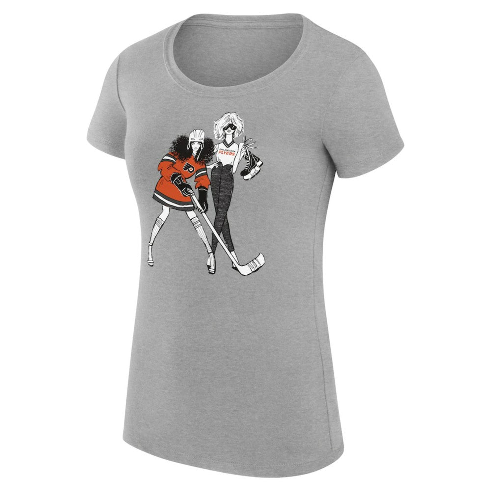 Philadelphia Flyers G-III 4Her by Carl Banks Women's Super-Slim Fit Lightweight Hockey Girls T-Shirt - Heather Gray | NHL near me