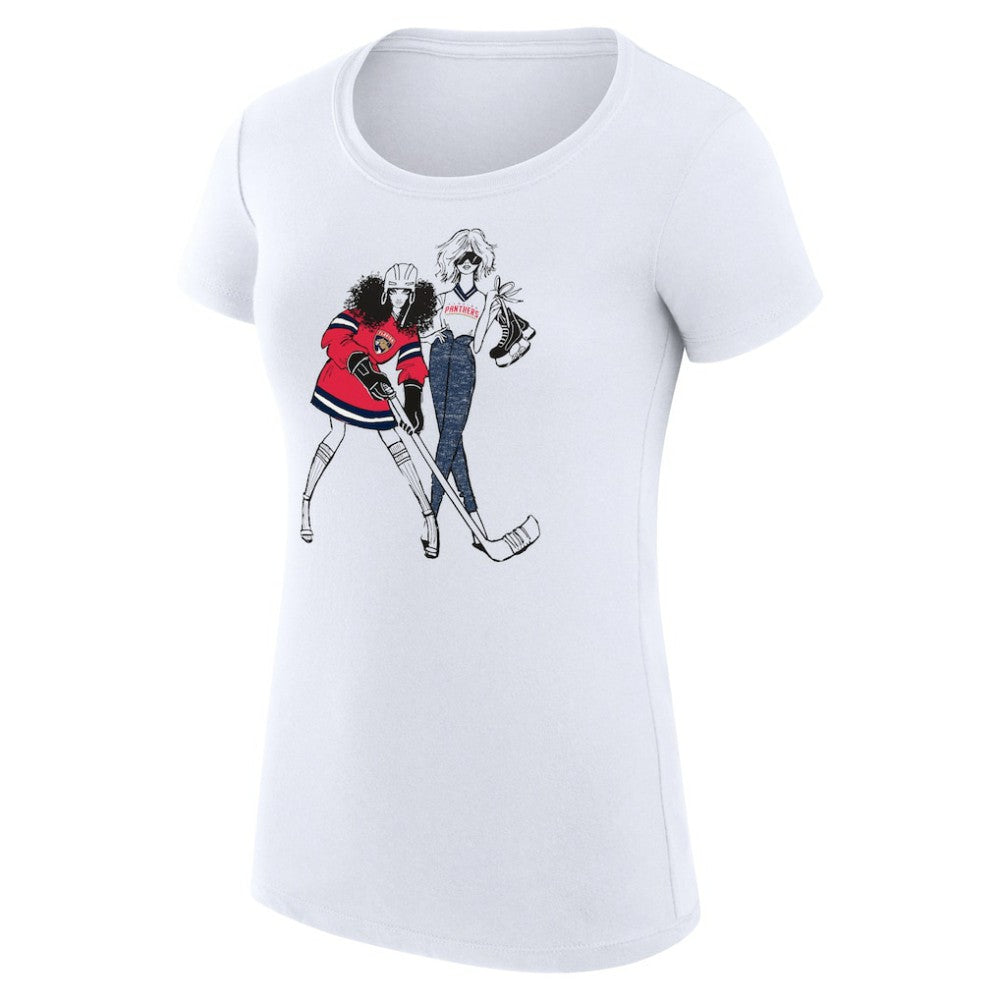 Florida Panthers G-III 4Her by Carl Banks Women's Super-Slim Fit Lightweight Hockey Girls T-Shirt - White | NHL on sale