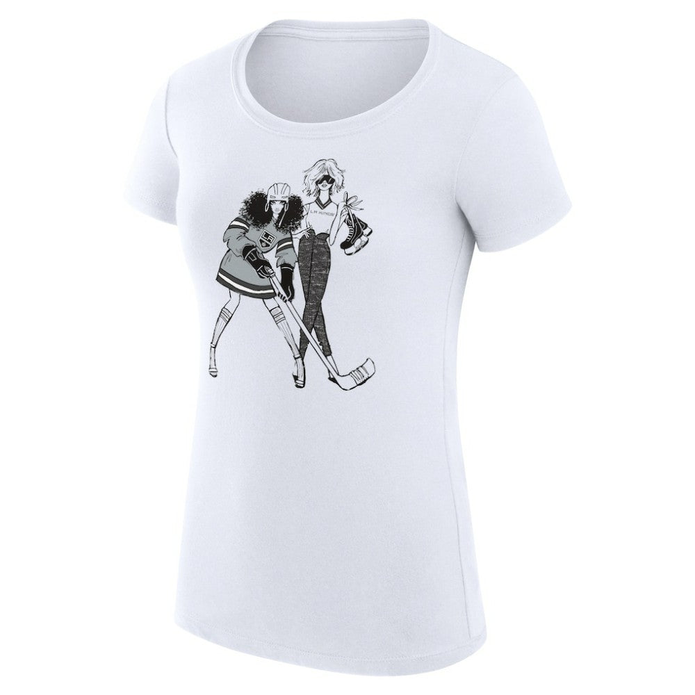 Los Angeles Kings G-III 4Her by Carl Banks Women's Super-Slim Fit Lightweight Hockey Girls T-Shirt - White | NHL on sale