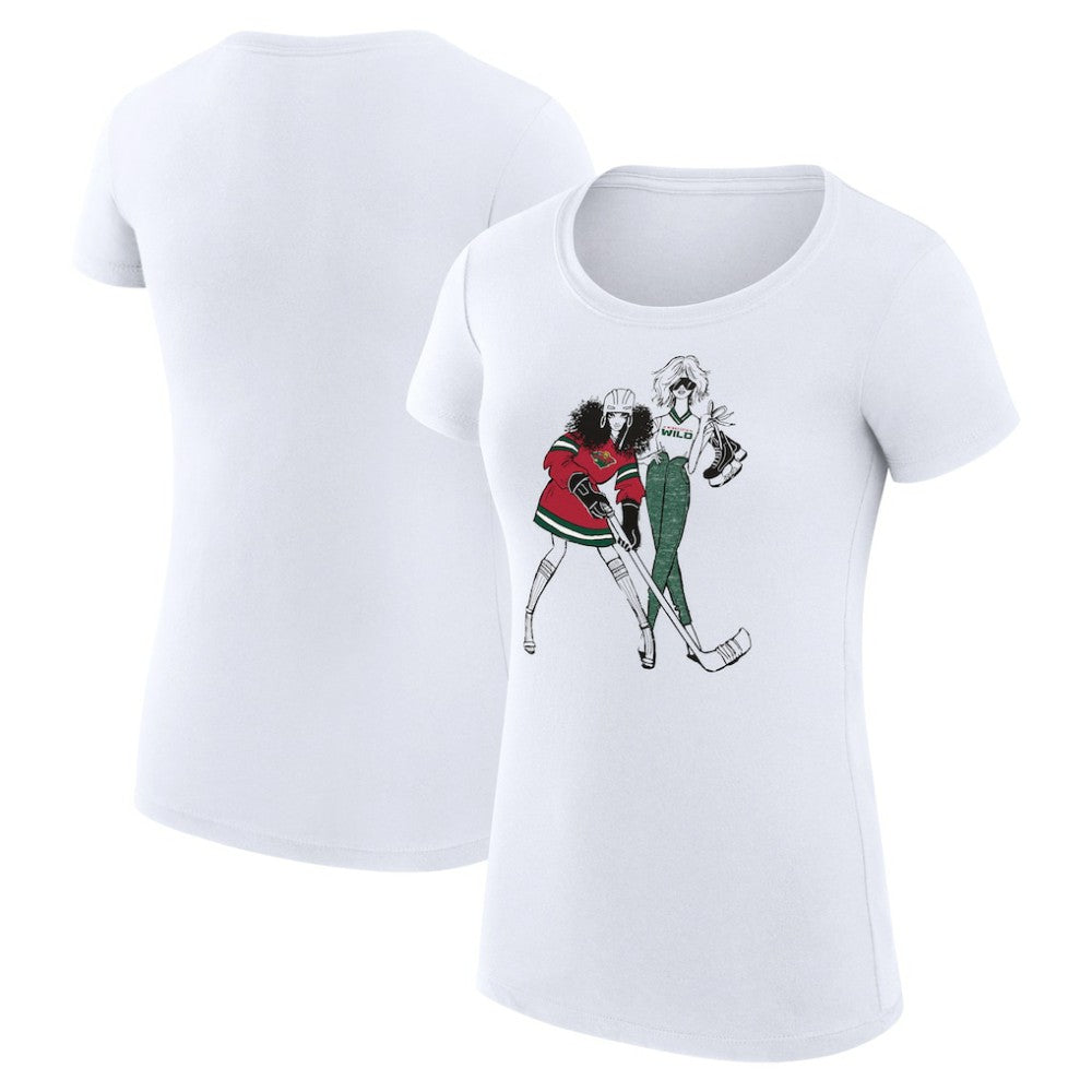Minnesota Wild G-III 4Her by Carl Banks Women's Super-Slim Fit Lightweight Hockey Girls T-Shirt - White | NHL online