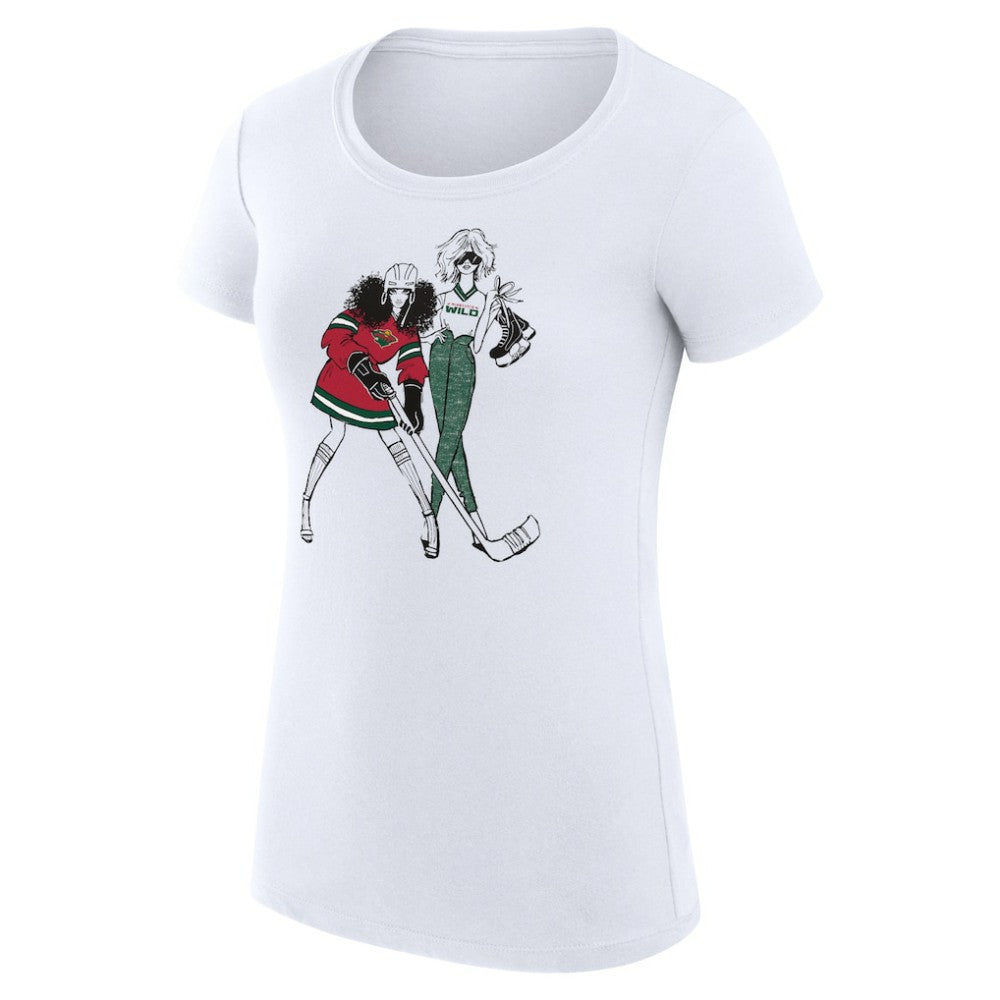 Minnesota Wild G-III 4Her by Carl Banks Women's Super-Slim Fit Lightweight Hockey Girls T-Shirt - White | NHL online