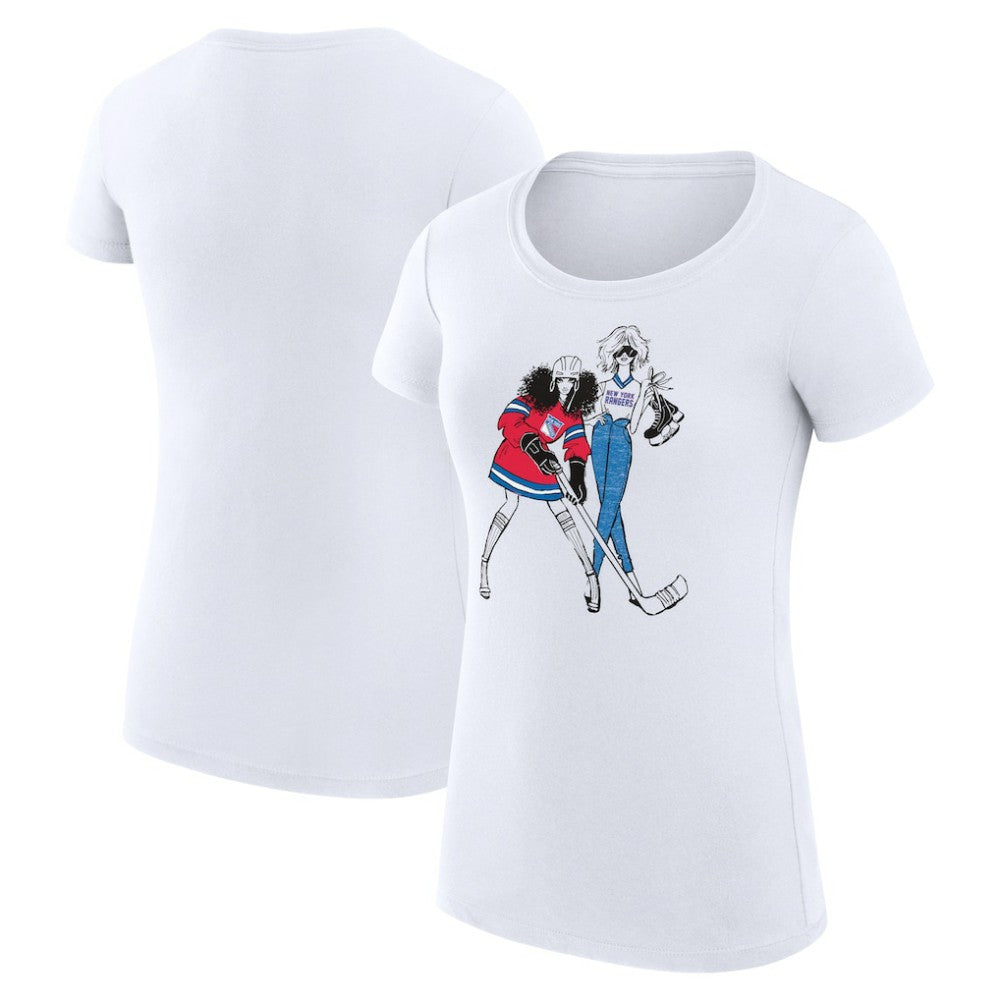 New York Rangers G-III 4Her by Carl Banks Women's Super-Slim Fit Lightweight Hockey Girls T-Shirt - White | NHL sale