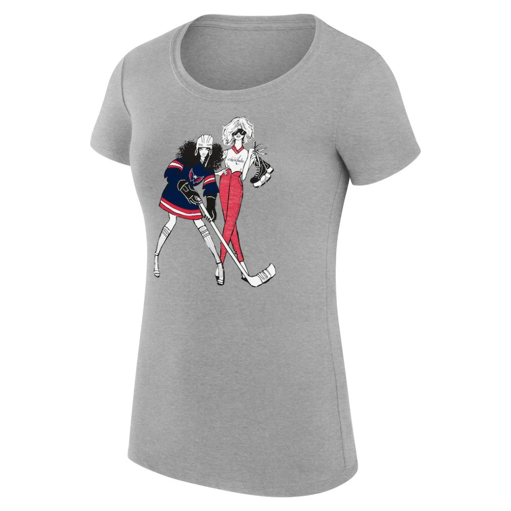 Washington Capitals G-III 4Her by Carl Banks Women's Super-Slim Fit Lightweight Hockey Girls T-Shirt - Heather Gray | NHL online