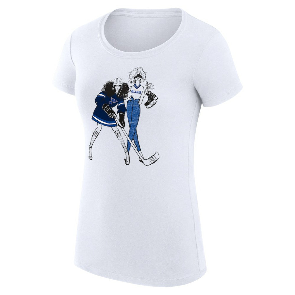 St. Louis Blues G-III 4Her by Carl Banks Women's Super-Slim Fit Lightweight Hockey Girls T-Shirt - White | NHL Lifestyle