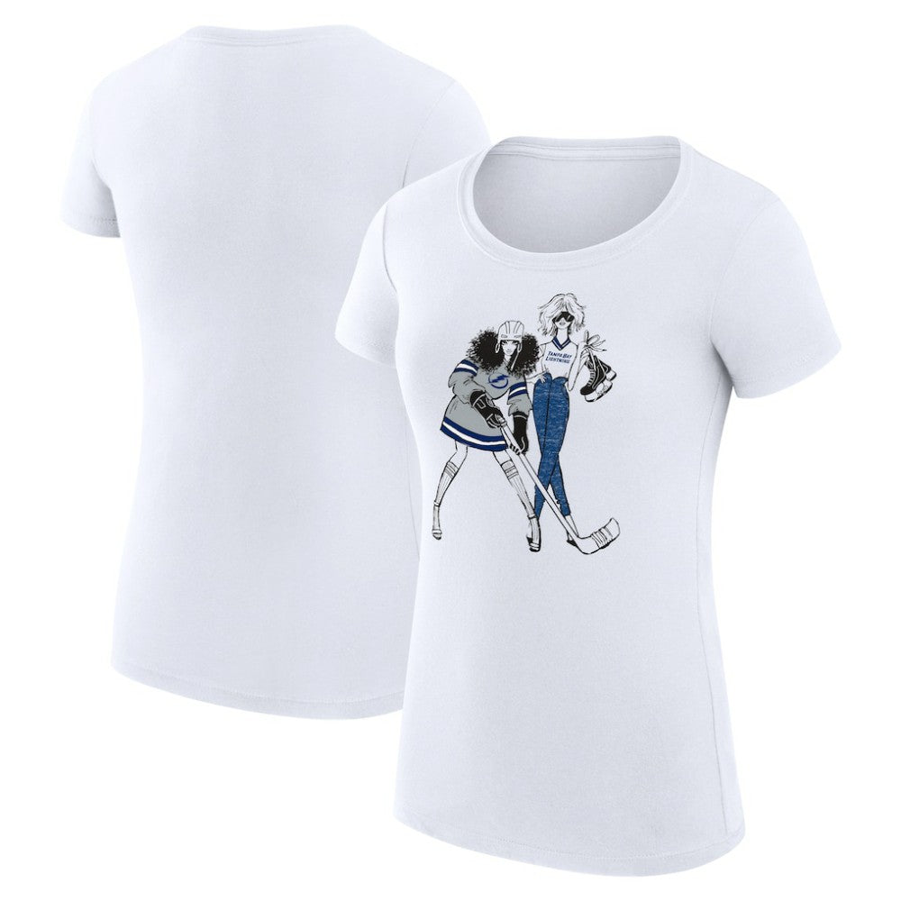 Tampa Bay Lightning G-III 4Her by Carl Banks Women's Super-Slim Fit Lightweight Hockey Girls T-Shirt - White | NHL near me