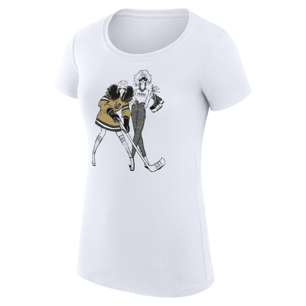 Vegas Golden Knights G-III 4Her by Carl Banks Women's Super-Slim Fit Lightweight Hockey Girls T-Shirt - White | NHL Lifestyle