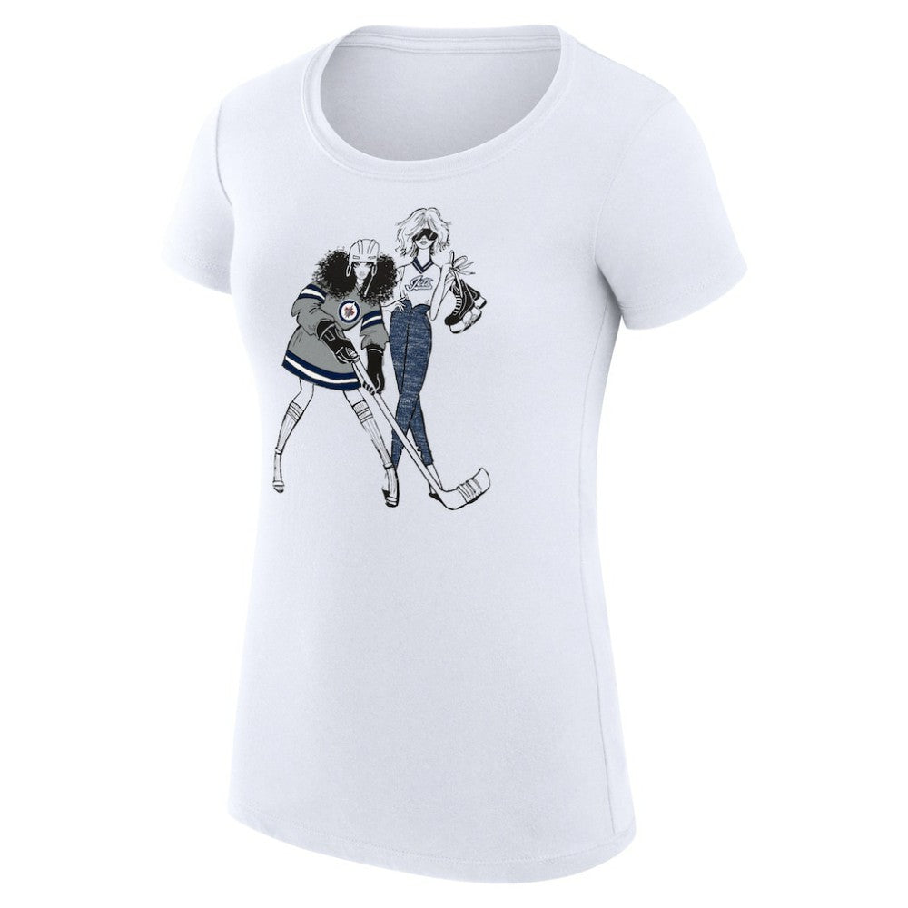 Winnipeg Jets G-III 4Her by Carl Banks Women's Super-Slim Fit Lightweight Hockey Girls T-Shirt - White | NHL on sale
