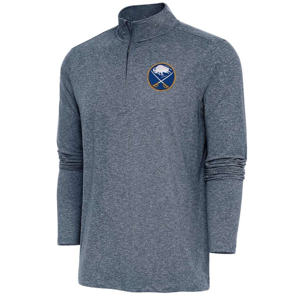 Buffalo Sabres Antigua Hunk Quarter-Zip Pullover Top - Heather Navy | NHL on sale