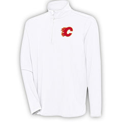 Calgary Flames Antigua Hunk Quarter-Zip Pullover Top - White | NHL online