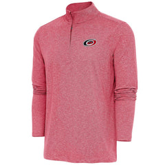 Carolina Hurricanes Antigua Hunk Quarter-Zip Pullover Top - Heather Red | NHL online