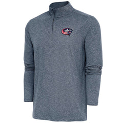 Columbus Blue Jackets Antigua Hunk Quarter-Zip Pullover Top - Heather Navy | NHL on sale