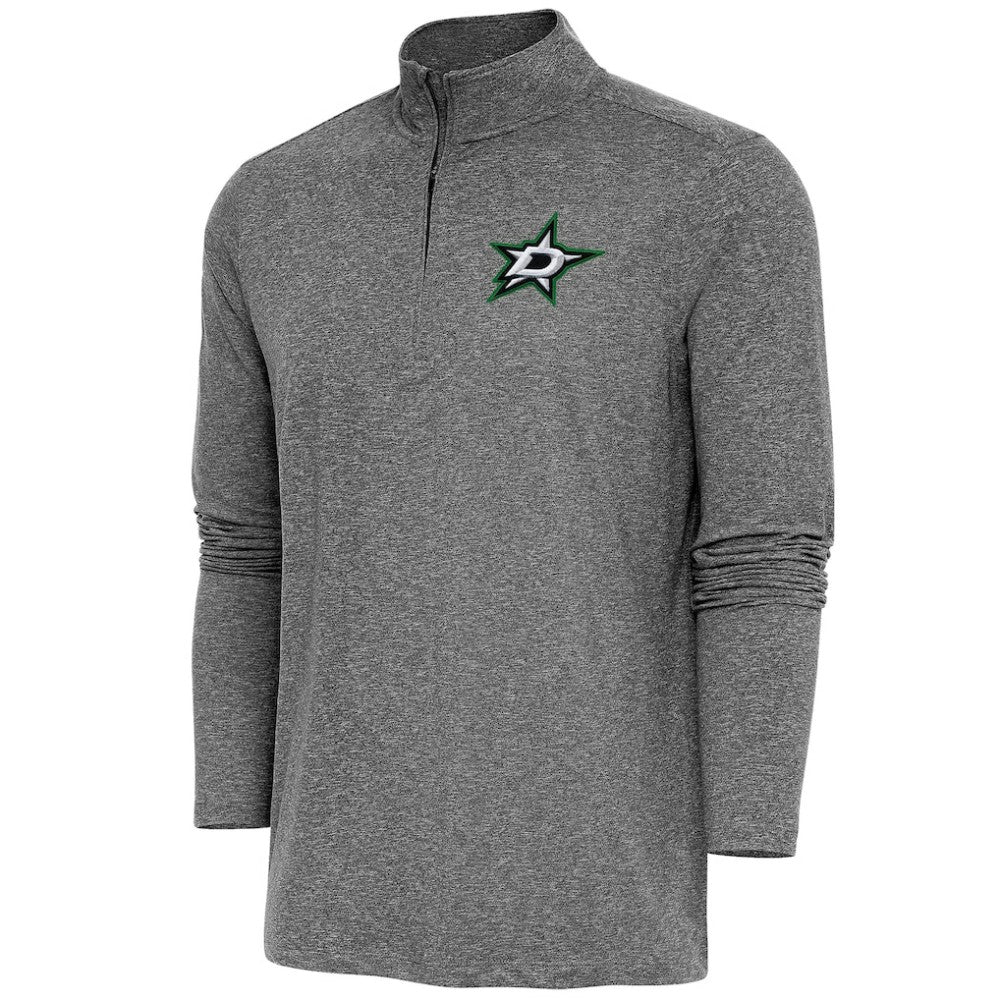 Dallas Stars Antigua Hunk Quarter-Zip Pullover Top - Heather Black | NHL Lifestyle