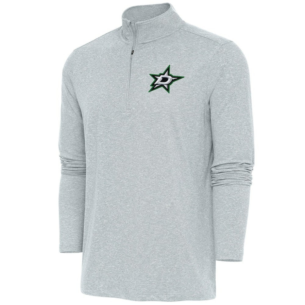 Dallas Stars Antigua Hunk Quarter-Zip Pullover Top - Heather Gray | NHL near me