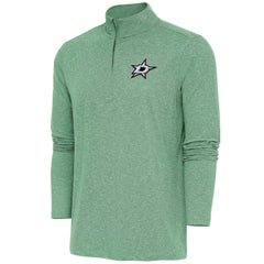 Dallas Stars Antigua Hunk Quarter-Zip Pullover Top - Heather Hunter Green | NHL Lifestyle
