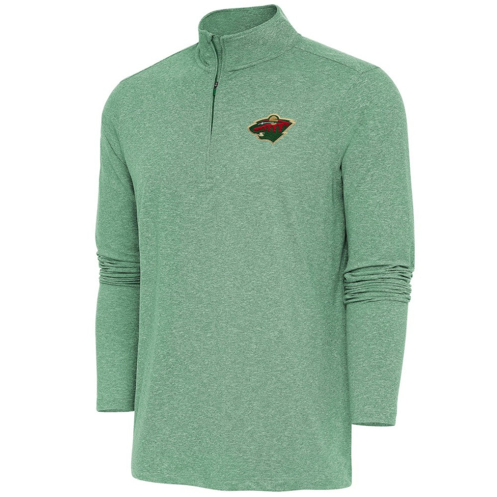 Minnesota Wild Antigua Hunk Quarter-Zip Pullover Top - Heather Hunter Green | NHL near me