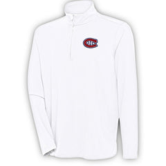 Montreal Canadiens Antigua Hunk Quarter-Zip Pullover Top - White | NHL near me