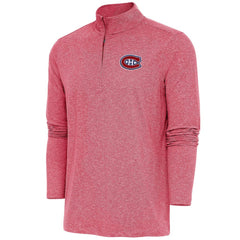 Montreal Canadiens Antigua Hunk Quarter-Zip Pullover Top - Heather Red | NHL on sale