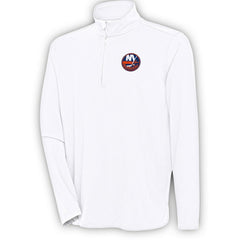 New York Islanders Antigua Hunk Quarter-Zip Pullover Top - White | NHL Clearance