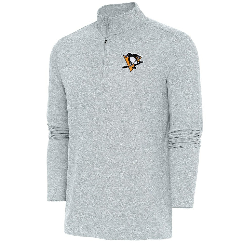 Pittsburgh Penguins Antigua Hunk Quarter-Zip Pullover Top - Heather Gray | NHL discount