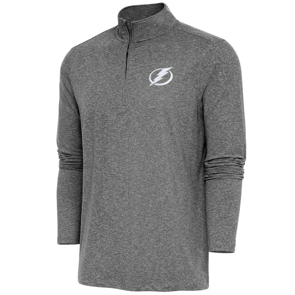 Tampa Bay Lightning Antigua Hunk Quarter-Zip Pullover Top - Heather Black | NHL Lifestyle