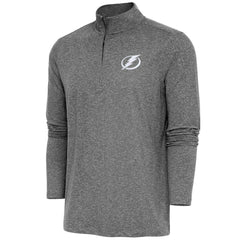Tampa Bay Lightning Antigua Hunk Quarter-Zip Pullover Top - Heather Black | NHL Lifestyle