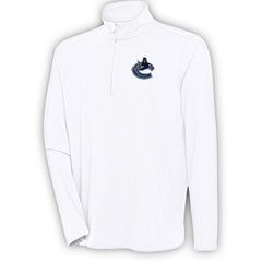 Vancouver Canucks Antigua Hunk Quarter-Zip Pullover Top - White | NHL on sale