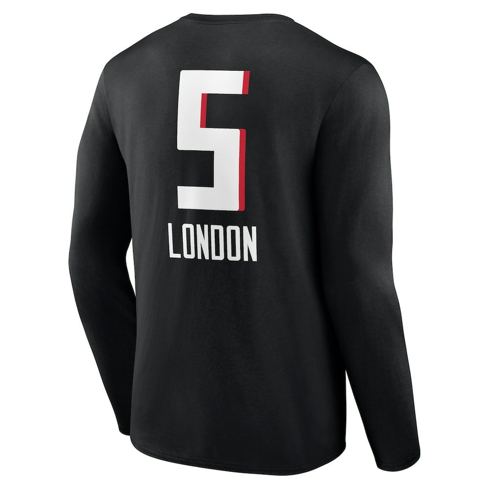 Drake London Atlanta Falcons Team Wordmark Player Name & Number Long Sleeve T-Shirt - Black - NFL