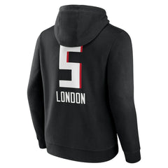 Drake London Atlanta Falcons Team Wordmark Player Name & Number Pullover Hoodie - Black - NFL