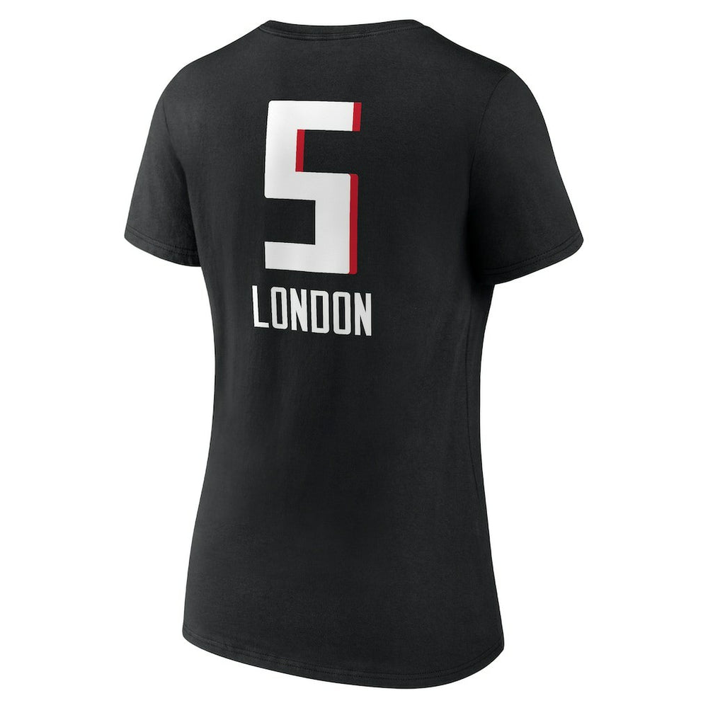 Drake London Atlanta Falcons Women's Team Wordmark Player Name & Number V-Neck T-Shirt - Black - NFL
