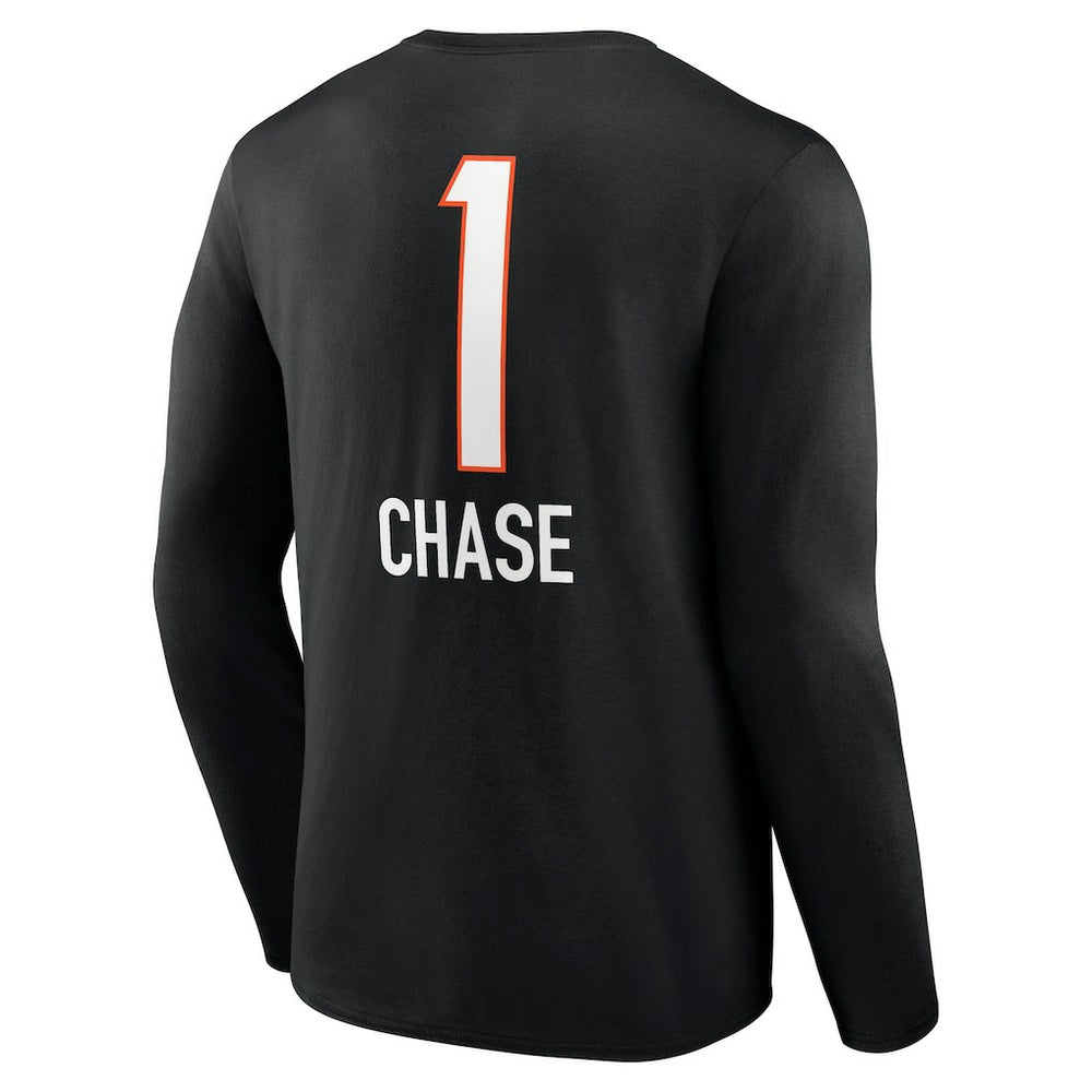 Ja'Marr Chase Cincinnati Bengals Team Wordmark Player Name & Number Long Sleeve T-Shirt - Black - NFL
