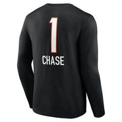 Ja'Marr Chase Cincinnati Bengals Team Wordmark Player Name & Number Long Sleeve T-Shirt - Black - NFL