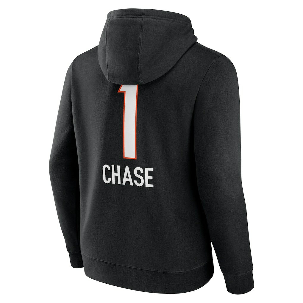 Ja'Marr Chase Cincinnati Bengals Team Wordmark Player Name & Number Pullover Hoodie - Black - NFL