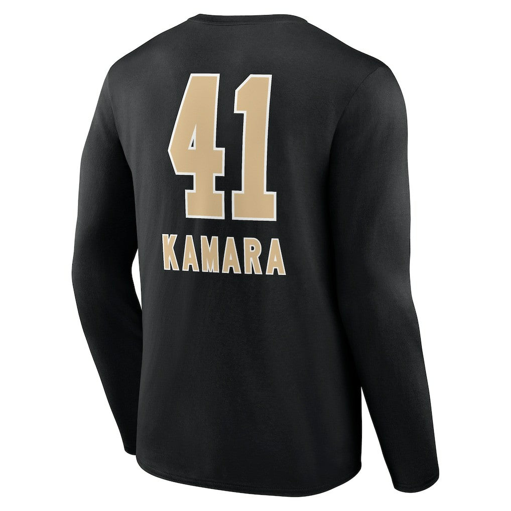 Alvin Kamara New Orleans Saints Team Wordmark Player Name & Number Long Sleeve T-Shirt - Black - NFL