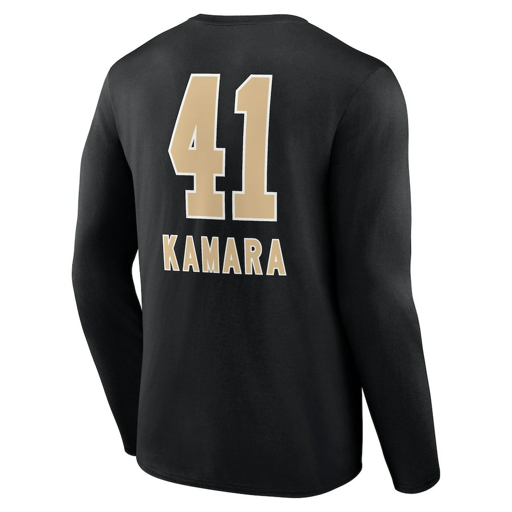 Alvin Kamara New Orleans Saints Team Wordmark Player Name & Number Long Sleeve T-Shirt - Black - NFL