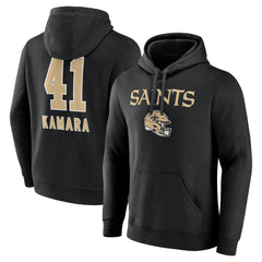 Alvin Kamara New Orleans Saints Team Wordmark Player Name & Number Pullover Hoodie - Black - NFL