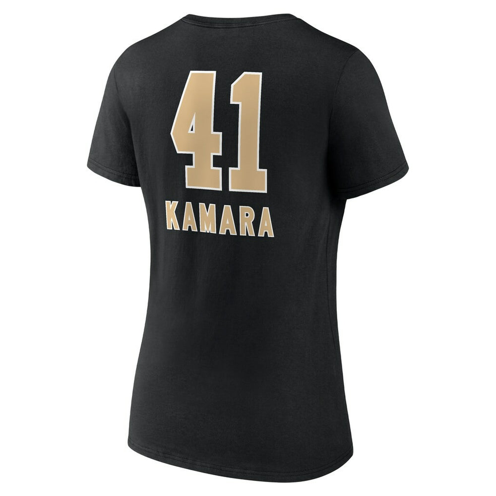 Alvin Kamara New Orleans Saints Women's Team Wordmark Player Name & Number V-Neck T-Shirt - Black - NFL