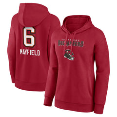 Baker Mayfield Tampa Bay Buccaneers Women’s Team Wordmark Player Name & Number Pullover Hoodie - Red - NFL
