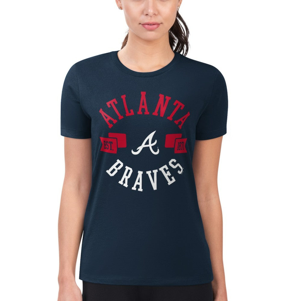 Atlanta Braves G-III 4Her by Carl Banks Women's Super-Slim Fit Lightweight City Graphic T-Shirt Outlet