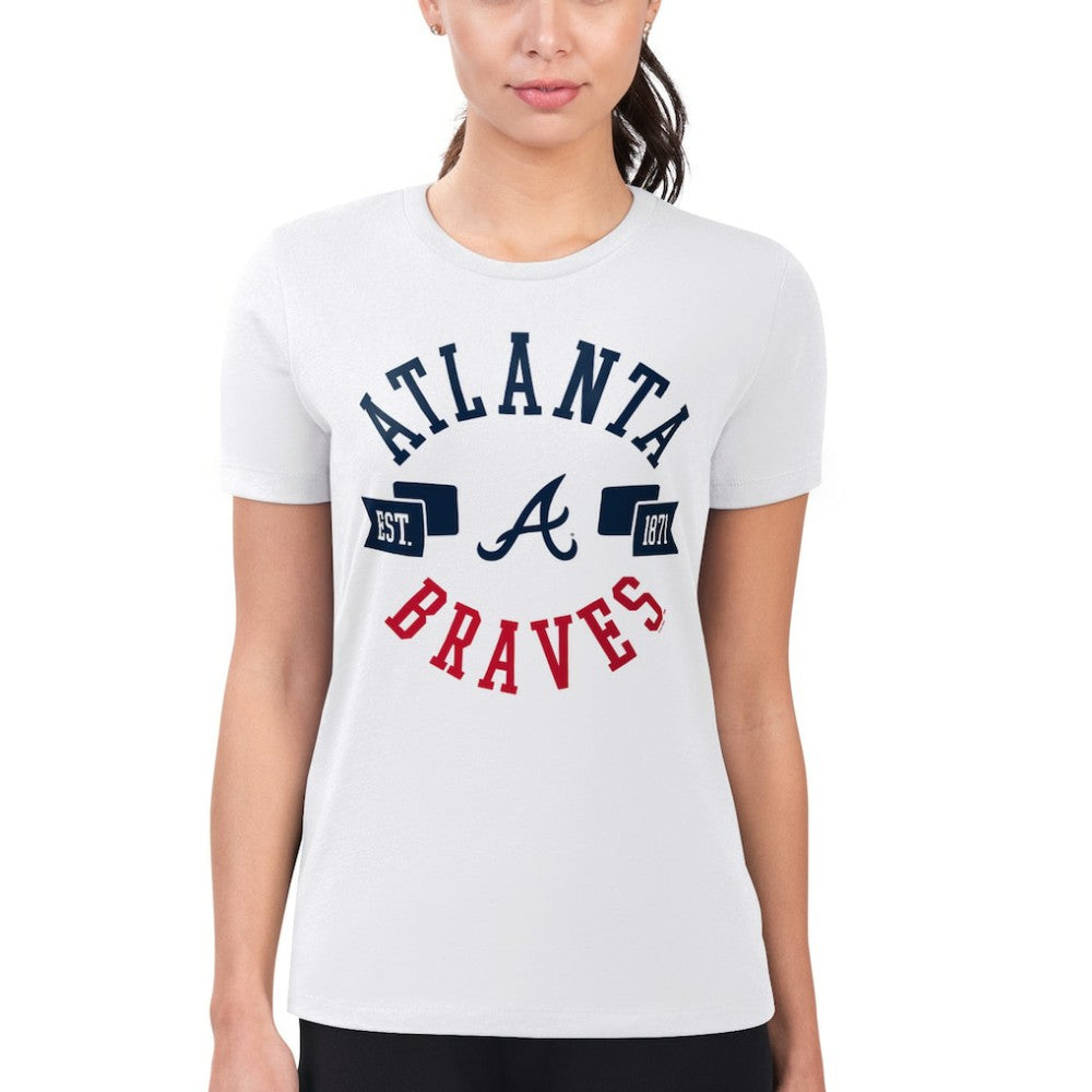 Atlanta Braves G-III 4Her by Carl Banks Women's Super-Slim Fit Lightweight City Graphic T-Shirt Outlet