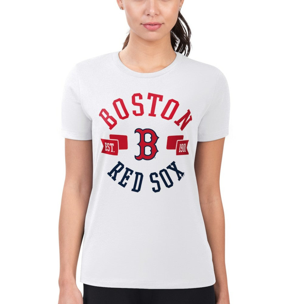 Boston Red Sox G-III 4Her by Carl Banks Women's Super-Slim Fit Lightweight City Graphic T-Shirt Sale