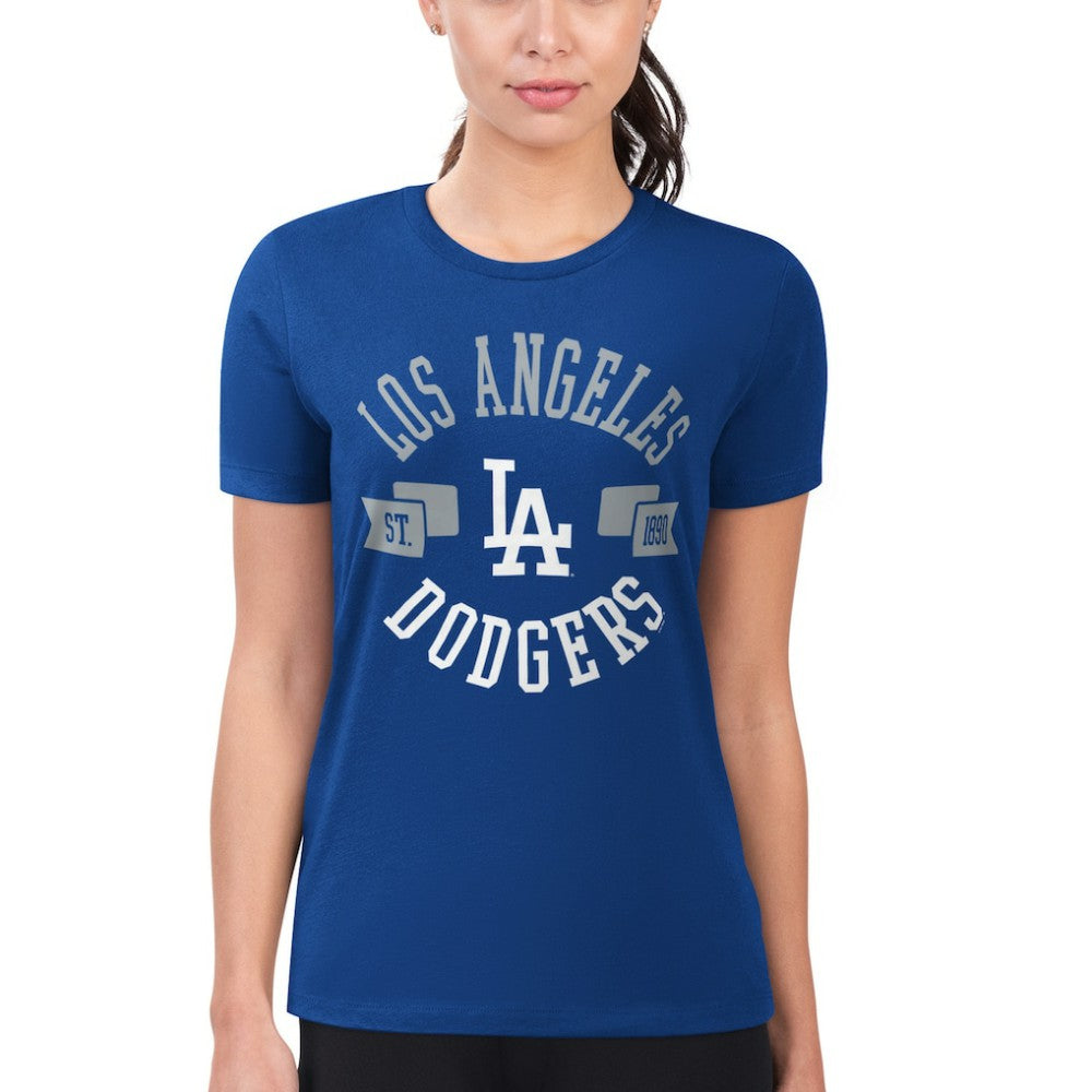 Los Angeles Dodgers G-III 4Her by Carl Banks Women's Super-Slim Fit Lightweight City Graphic T-Shirt Sale