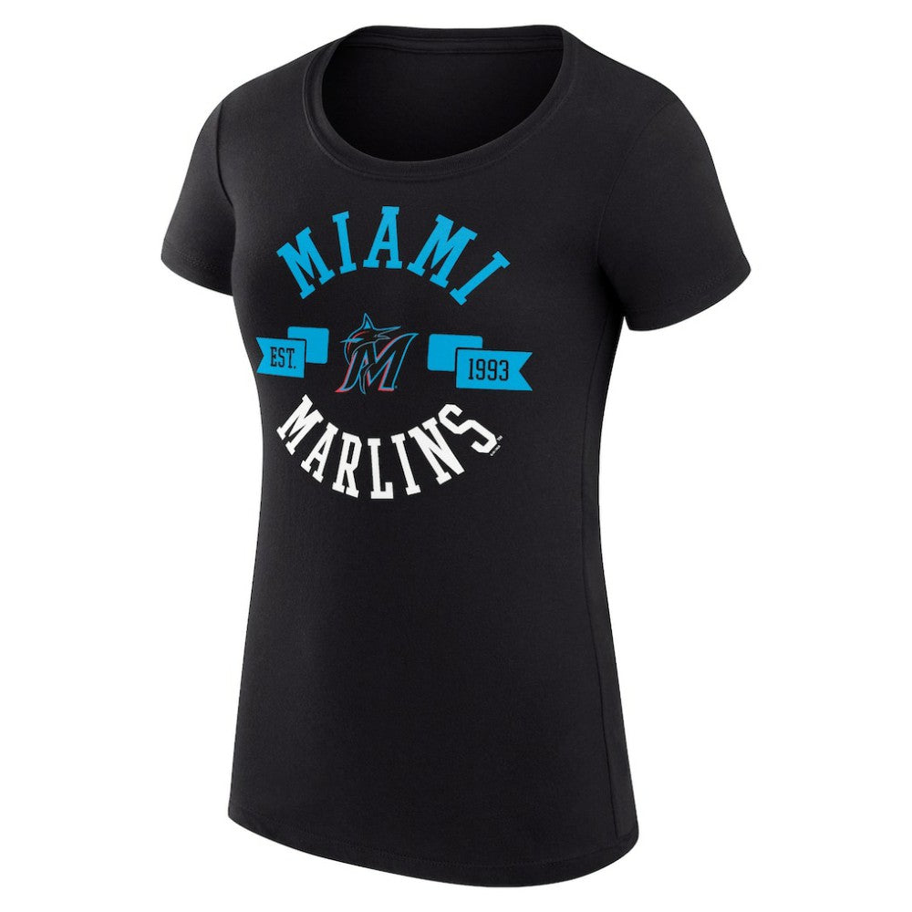 Miami Marlins G-III 4Her by Carl Banks Women's Super-Slim Fit Lightweight City Graphic T-Shirt Outlet