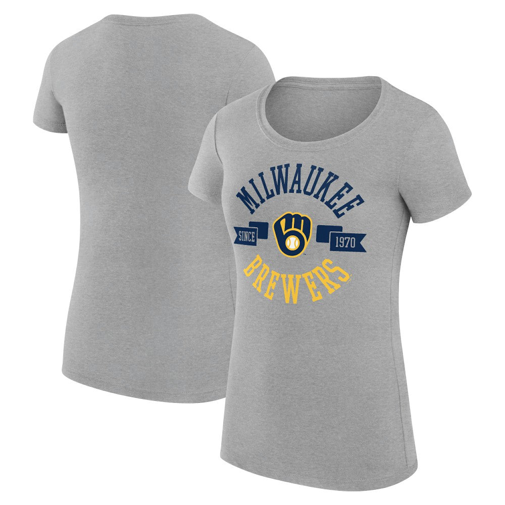 Milwaukee Brewers G-III 4Her by Carl Banks Women's Super-Slim Fit Lightweight City Graphic T-Shirt Outlet